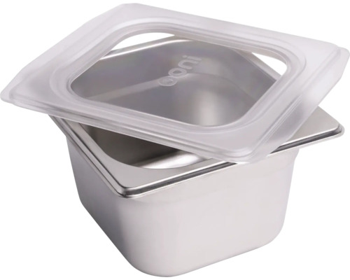Edelstahlbehälter mit transparentem Deckel