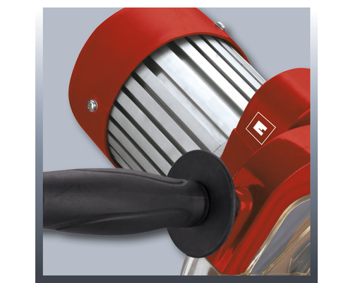 Detailansicht einer Fliesenschneidmaschine mit schwarzem Griff und Einhell Logo.