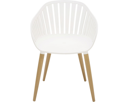 Chaise avec accoudoir et pieds en bois