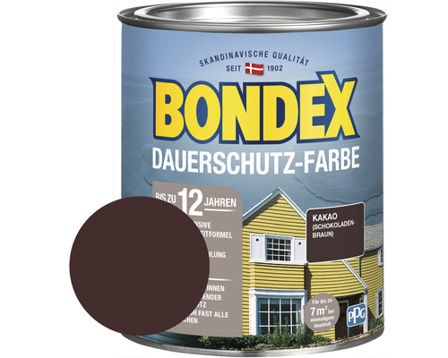 Peinture de protection durable pour bois BONDEX marron chocolat 750 ml