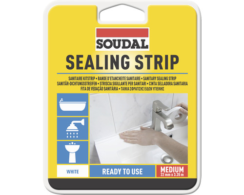 Bandes d'étanchéité pour sanitaires Soudal autocollantes 3,35 m x 22 mm