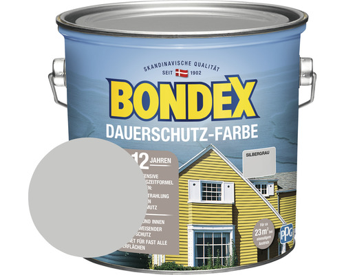 BONDEX Holzfarbe-Dauerschutzfarbe silbergrau 2,5 L