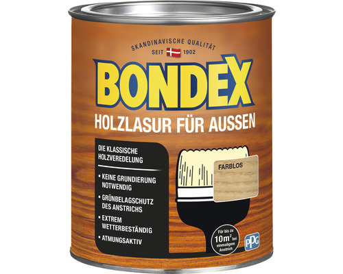Lasure pour bois incolore BONDEX 750 ml