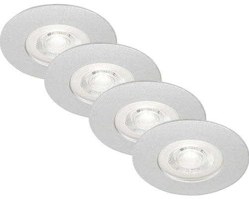 Quatre spots encastrables en métal