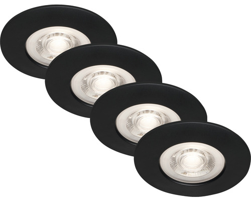 Vier Einbaustrahler mit runder Form
