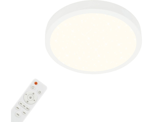 Plafonnier LED à intensité lumineuse variable 18W 2000 lm 2700- 6500 K CCT hxØ 40x280 mm Runa blanc avec télécommande, fonction veilleuse, fonction mémoire