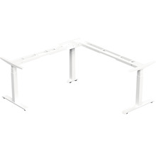 Piètement de table d'angle E-CORNER Flex TQD réglable en hauteur électriquement sur 3 niveaux 600-1250 mm blanc 3 moteurs-thumb-0