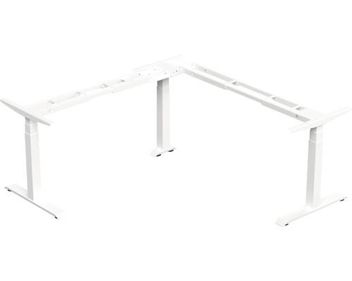 Piètement de table d'angle E-CORNER Flex TQD réglable en hauteur électriquement sur 3 niveaux 600-1250 mm blanc 3 moteurs-0