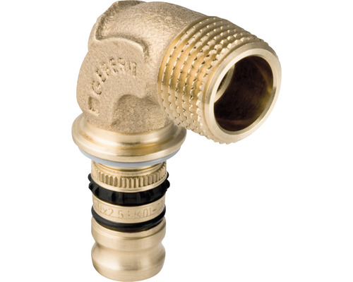 Raccord à sertir GEBERIT Mepla coude 90 ° laiton rouge 32 mm x 1 " AG 604.254.00.5 Coude de transition Geberit Mapress en métal avec filetage