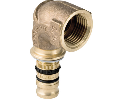 Raccord à sertir GEBERIT Mepla coude 90 ° laiton rouge 32 mm x 1 " IG 604.258.00.5 Coude en laiton avec filetage intérieur et raccord à sertir