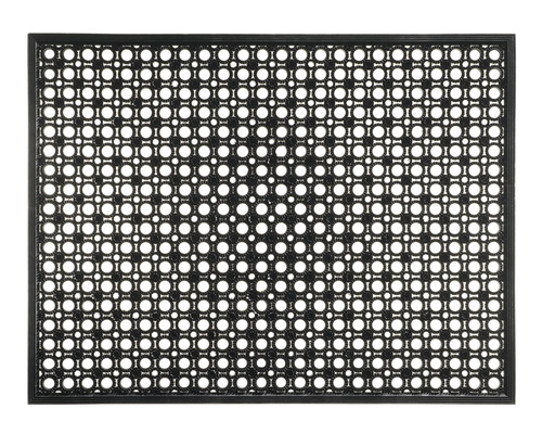 Paillasson rectangulaire en caoutchouc avec trous pour l''extérieur