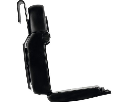 Butoir de siège de WC noir avec crochet de fixation