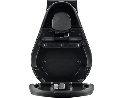 Vue intérieure d''un coffre à clés noir