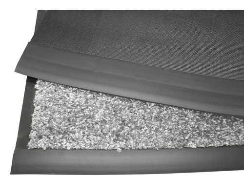 Tapis de propreté avec surface textile et bordure en caoutchouc