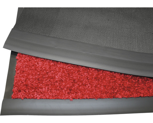 Tapis de propreté avec fibres textiles et bordure en caoutchouc