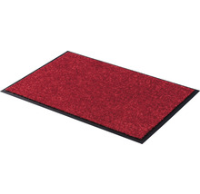 Paillasson rectangulaire avec surface textile et bordure en caoutchouc