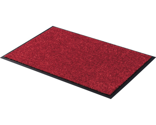 Paillasson rectangulaire avec surface textile et bordure en caoutchouc
