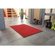 Tapis de sol rouge dans l''entrée d''une maison.
