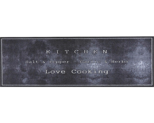 Fußmatte Schmutzfangmatte Cook&Wash Love cooking schwarz 50x150 cm