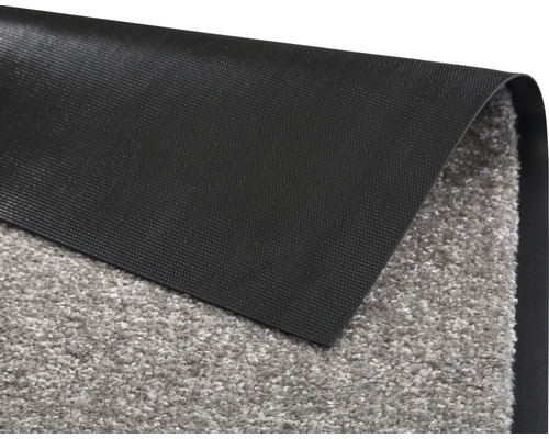 Vue détaillée d''un paillasson gris avec un dos antidérapant