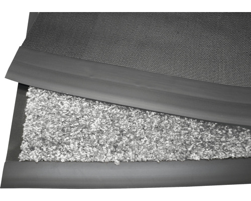 Tapis de propreté avec surface textile et bordure en caoutchouc