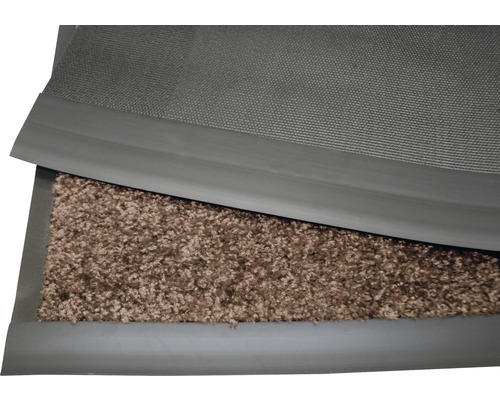 Paillassons avec surface textile et bordure en caoutchouc