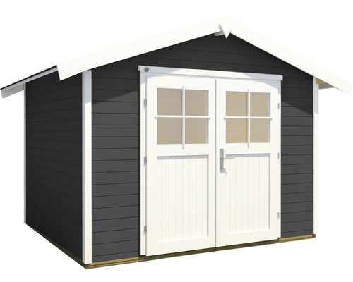 Abri de jardin en bois avec double porte et fenêtres