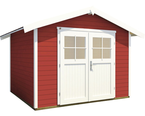Abri de jardin avec double porte et bardage en bois