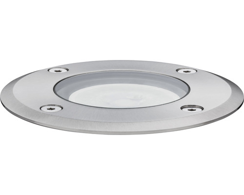 Runde Bodeneinbauleuchte aus Metall mit Glasscheibe