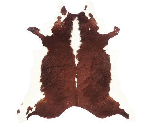 Peau de vache marron-blanc env. 210x190 cm