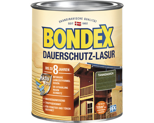 Bondex Dauerschutz Lasur Farbtönung Tannengrün für bis zu acht Jahre