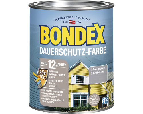 Bondex Dauerschutz-Farbe, geeignet für außen und innen, in Granitgrau