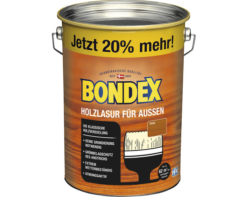 Lasure du bois BONDEX teck (20% gratuits)