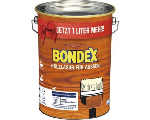 Lasure de protection du bois Bondex teck 5 L