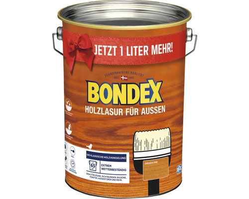 Lasure de protection du bois Bondex pin d'Oregon 5 l Pot de lasure pour bois extérieur Bondex