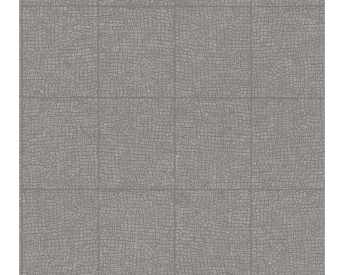 Papier peint intissé 38526-3 Desert Lodge aspect carrelage style usé gris