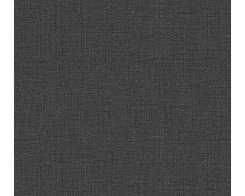 Papier peint intissé 38529-3 Desert Lodge aspect textile uni noir Papier peint textile avec une fine structure