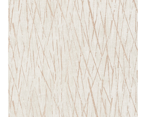 Papier peint intissé 38598-2 #Hygge rayures crème Papier peint avec motif de lignes abstraites