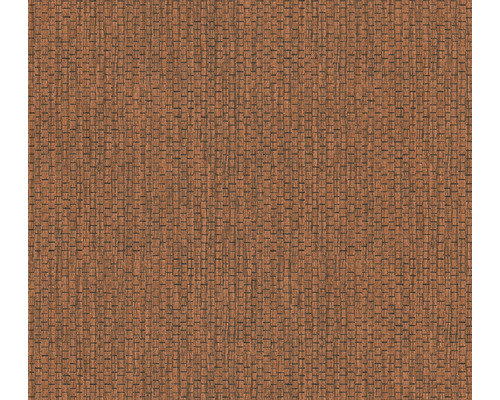 Papier peint intissé 38612-7 #Hygge structure tissu raphia rouge Papier peint vinyle à motifs marron