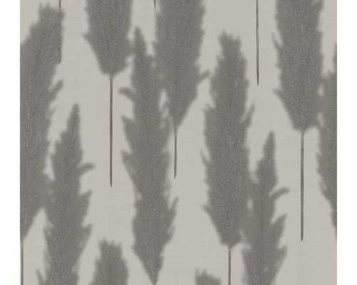 Papier peint intissé 38631-4 #Hygge herbe de la pampa gris foncé Papier peint avec motif d''herbe à plumes