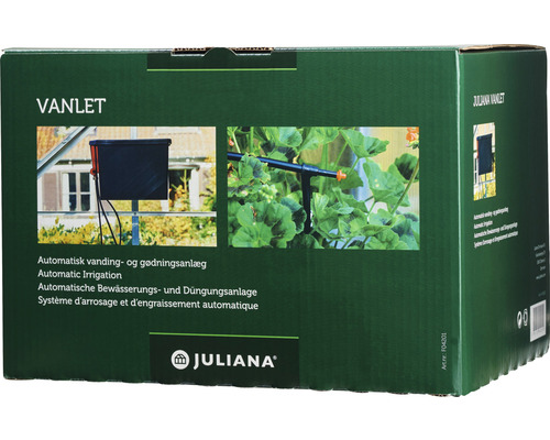 Verpackung einer Juliana Vanlet Bewässerungs- und Düngungsanlage