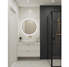 Miroir LED Ø 80 cm noir