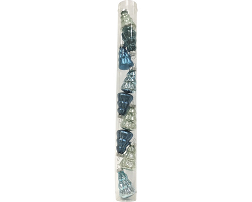 Lot de 9 suspensions sapin de Noël bleu Lot de 9 suspensions sapin de Noël bleu