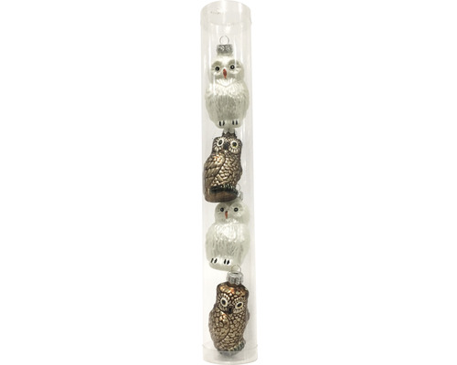 Lot de 4 suspensions décoratives Lafiora chouette Lot de 4 suspensions décoratives Lafiora chouette