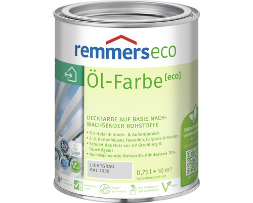 Peinture à l'huile pour bois Remmers eco RAL 7035 gris clair 750 ml