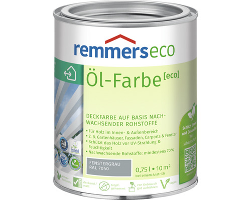 Peinture à l'huile pour bois Remmers eco RAL 7040 gris fenêtre 750 ml