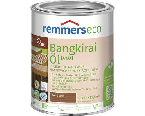 Peinture à l'huile pour bois de bangkirai Remmers eco 750 ml
