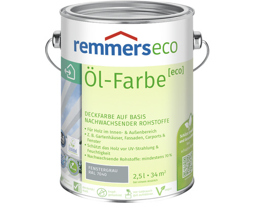 Peinture à l'huile pour bois Remmers eco RAL 7040 gris fenêtre 2,5 l