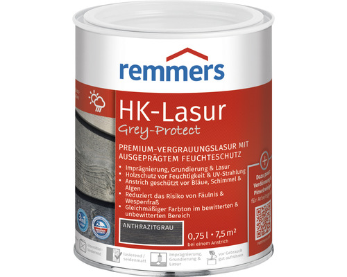 Lasure HK Remmers grey protect gris anthracite 750 ml