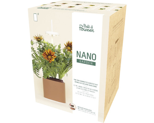 Pot de fleurs intelligent Prêt à Pousser Nano terracotta plastique rouge y compris capsule de graines de gazanie